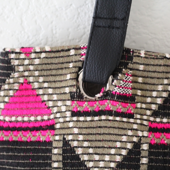 Pink & Green Boho Geometric Corduroy Tote Bag- Pre-owned - Picture 9 of 15